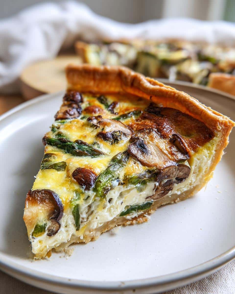 Irresistible Asparagus Mushroom Quiche Recipe in 3 Easy Steps 2 Asparagus Mushroom Quiche - detail 2