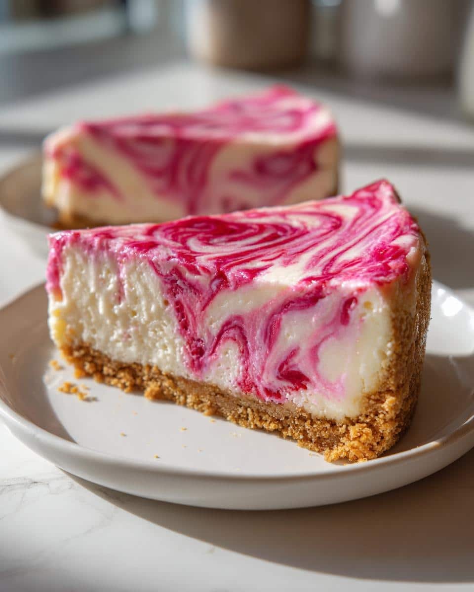 Strawberry Swirl Cheesecake - detail 1