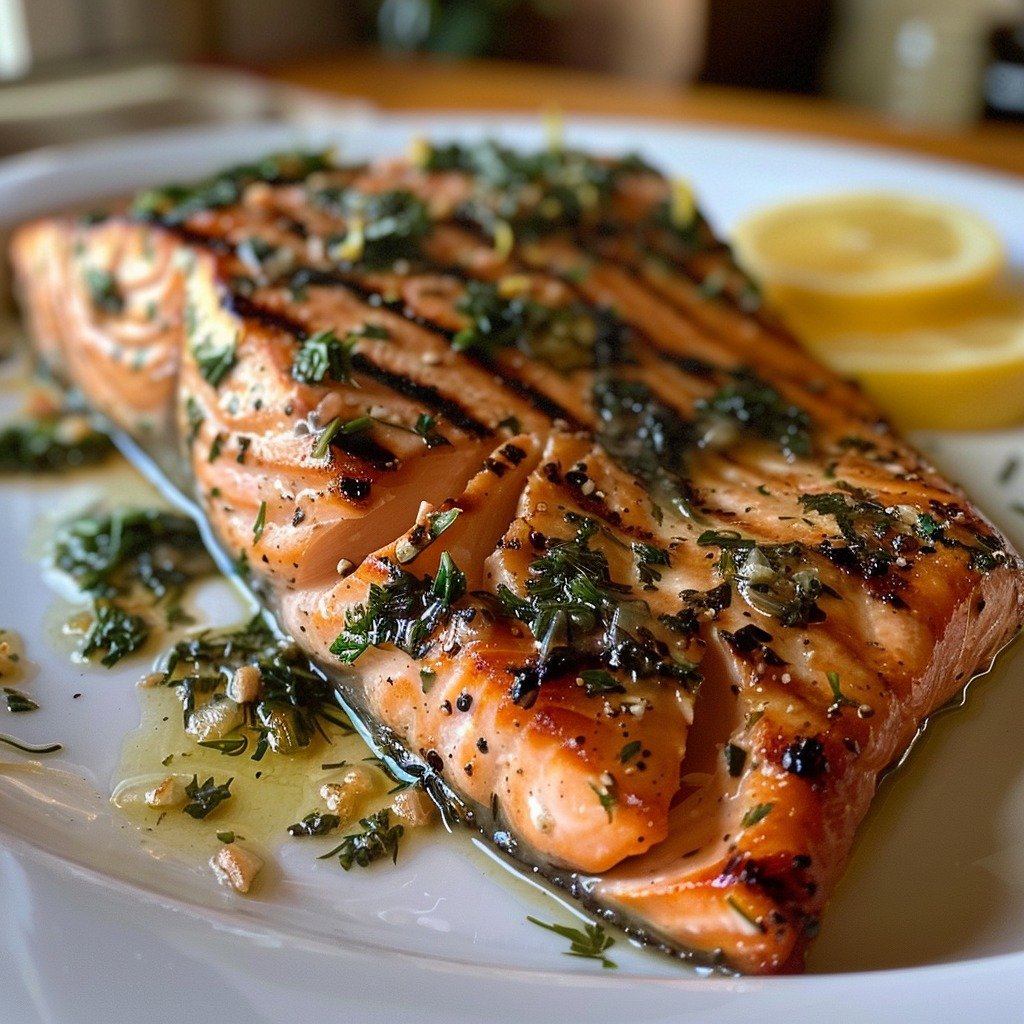 Grilled Salmon with Lemon Herb Butter Recipe: Perfectly Juicy & Flavorful 1 Grilled Salmon with Lemon Herb Butter Recipe: Perfectly Juicy & Flavorful